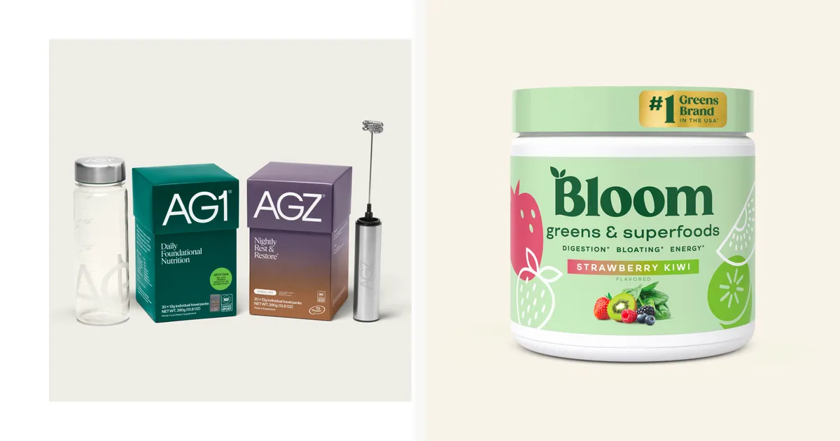 Daily greens powders from official wellness storefronts