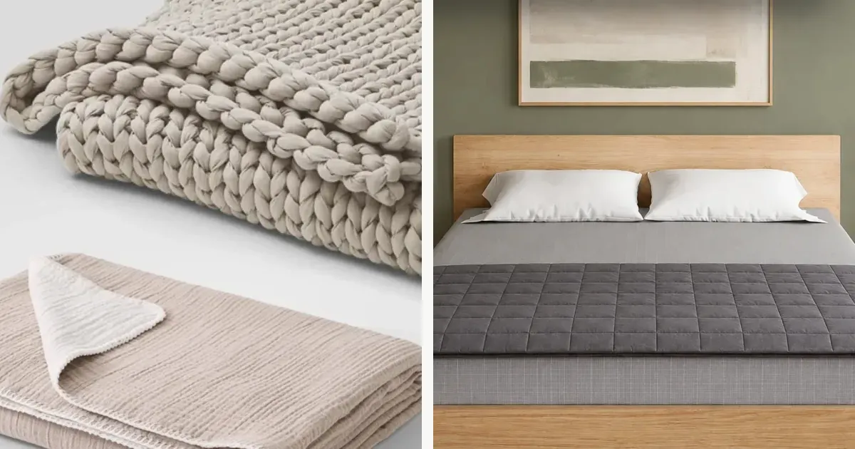 Chunky knit and glass-bead weighted blankets from official home storefronts