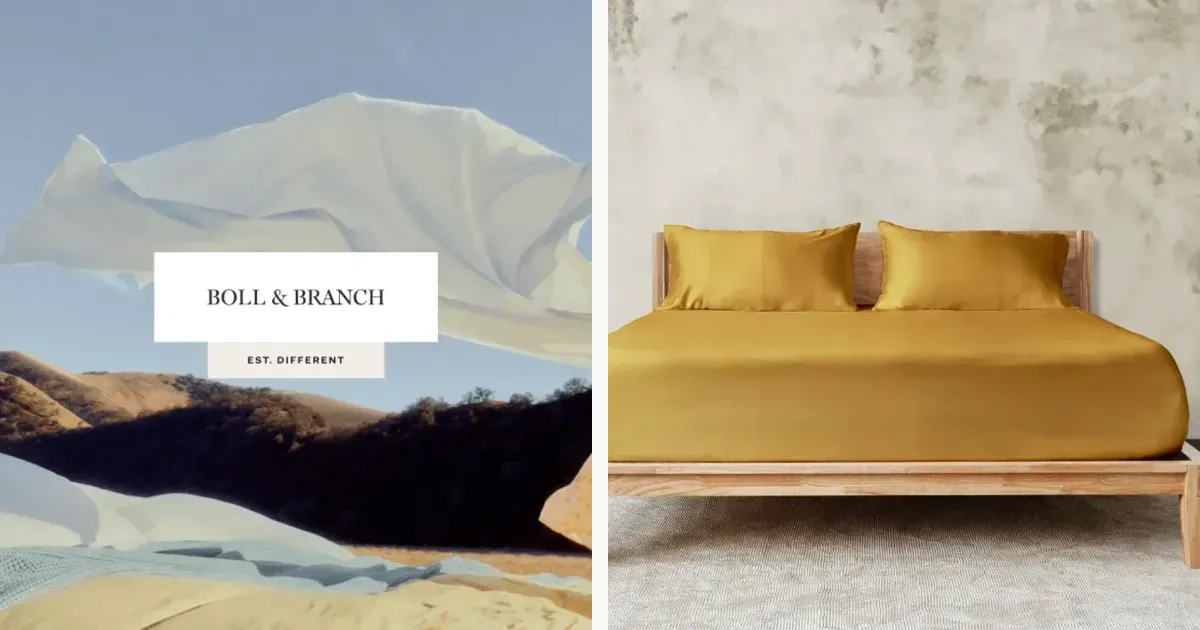 Organic cotton sheets and bamboo-derived cool bedding from official home storefronts