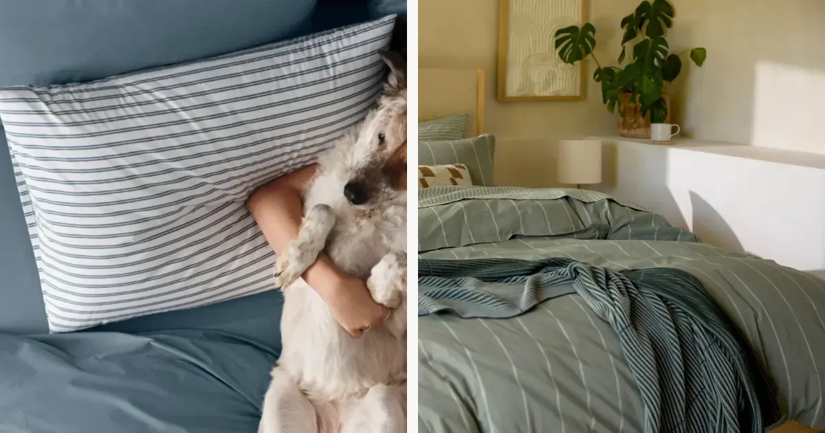 Percale bundles and garment-washed linen bedding from official home storefronts