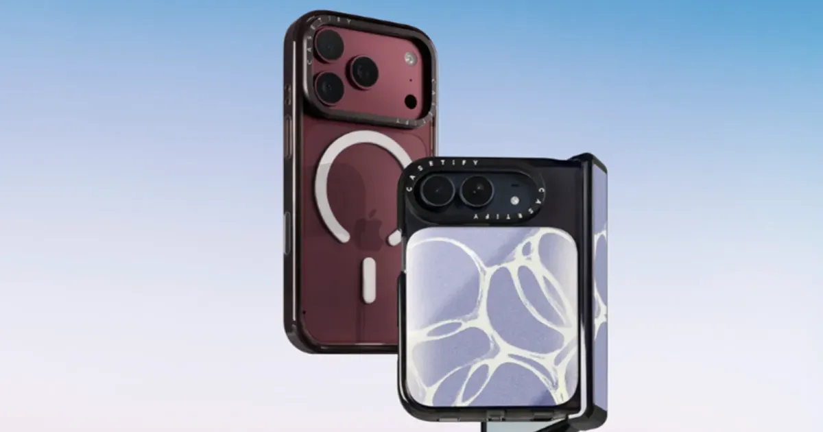 Phone cases on a pale gradient — official brand product photography