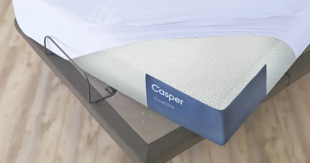 Mattress corner on a bed frame — official sleep-product photography