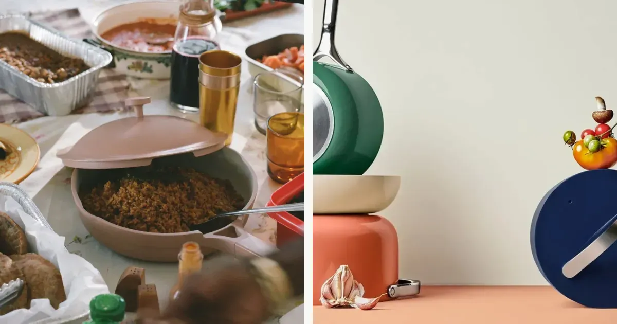 Colorful cookware and ceramic sets from official kitchen storefronts