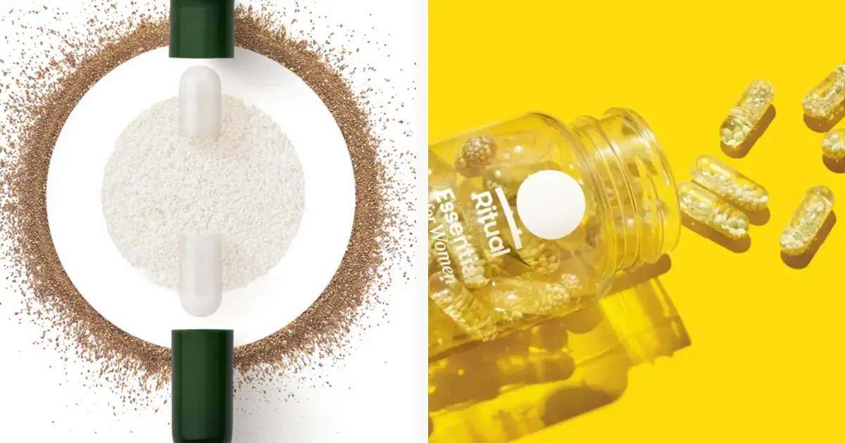 Synbiotic and multivitamin bottles from official wellness storefronts