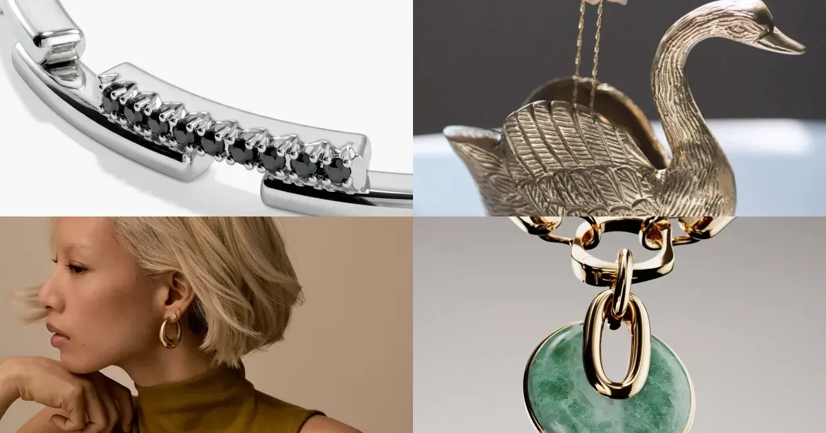 Everyday jewelry stacks from Mejuri and neighboring brand storefronts